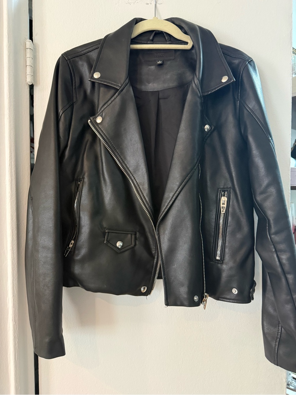 Blank NYC Black Leather Biker Jacket - Women's